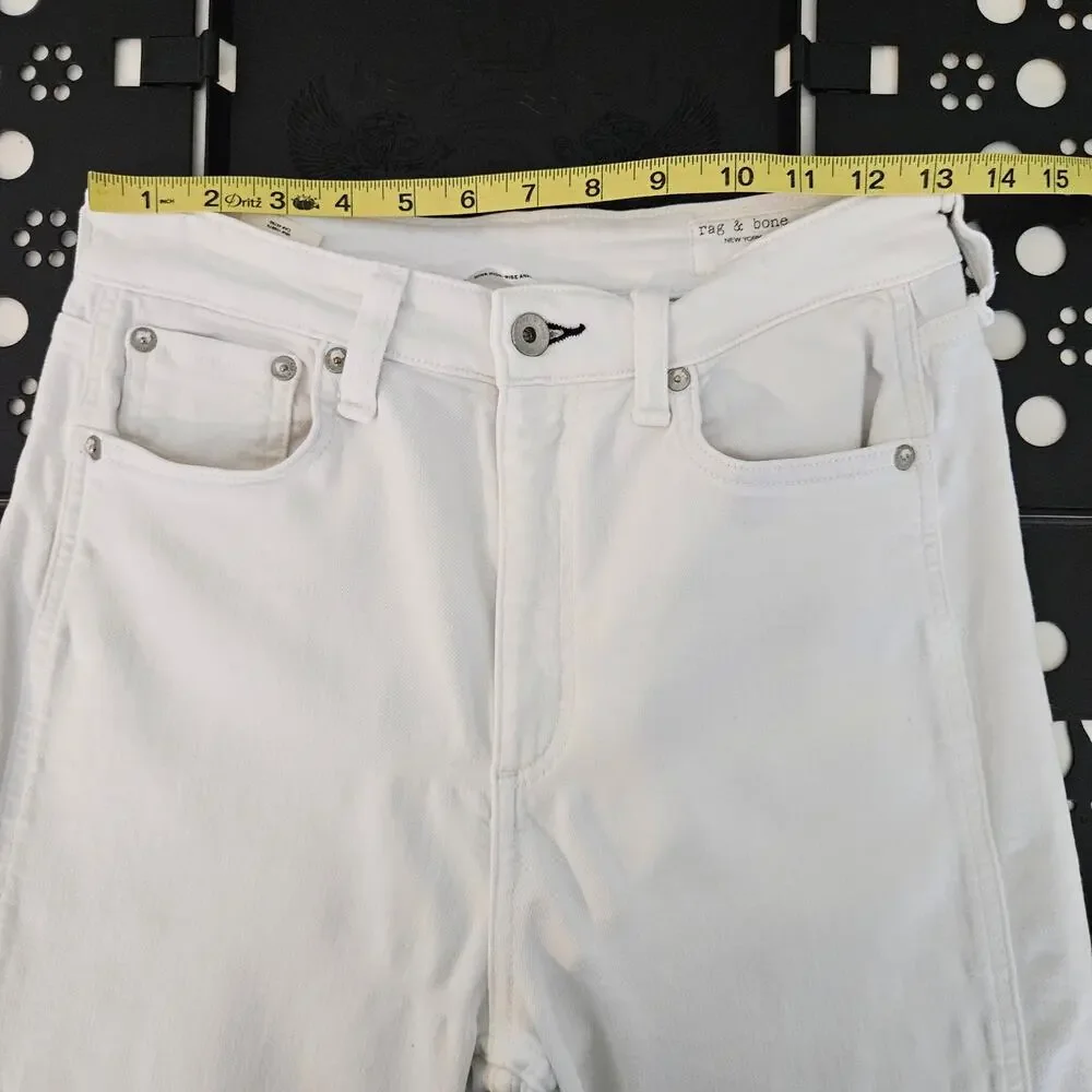 Rag and‎ Bone White Denim Skinny Jeans High Rise Ankle | Womens 28 | MINOR FLAWS